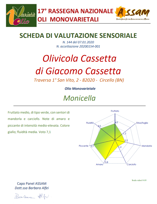 Italiaanse gids voor monovariëtale oliën van ASSAM